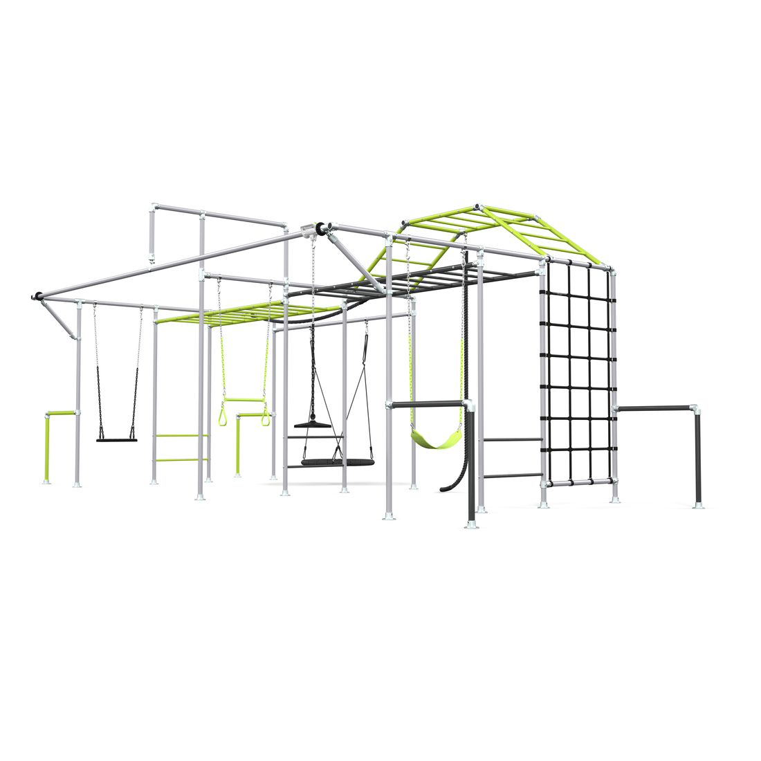 Children's playset with swings and climbing structure