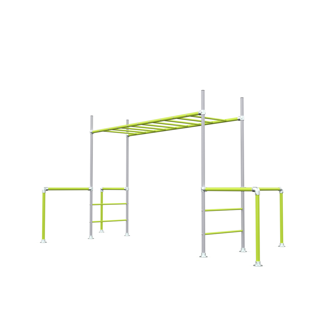 lime metal monkey bar climbing frame