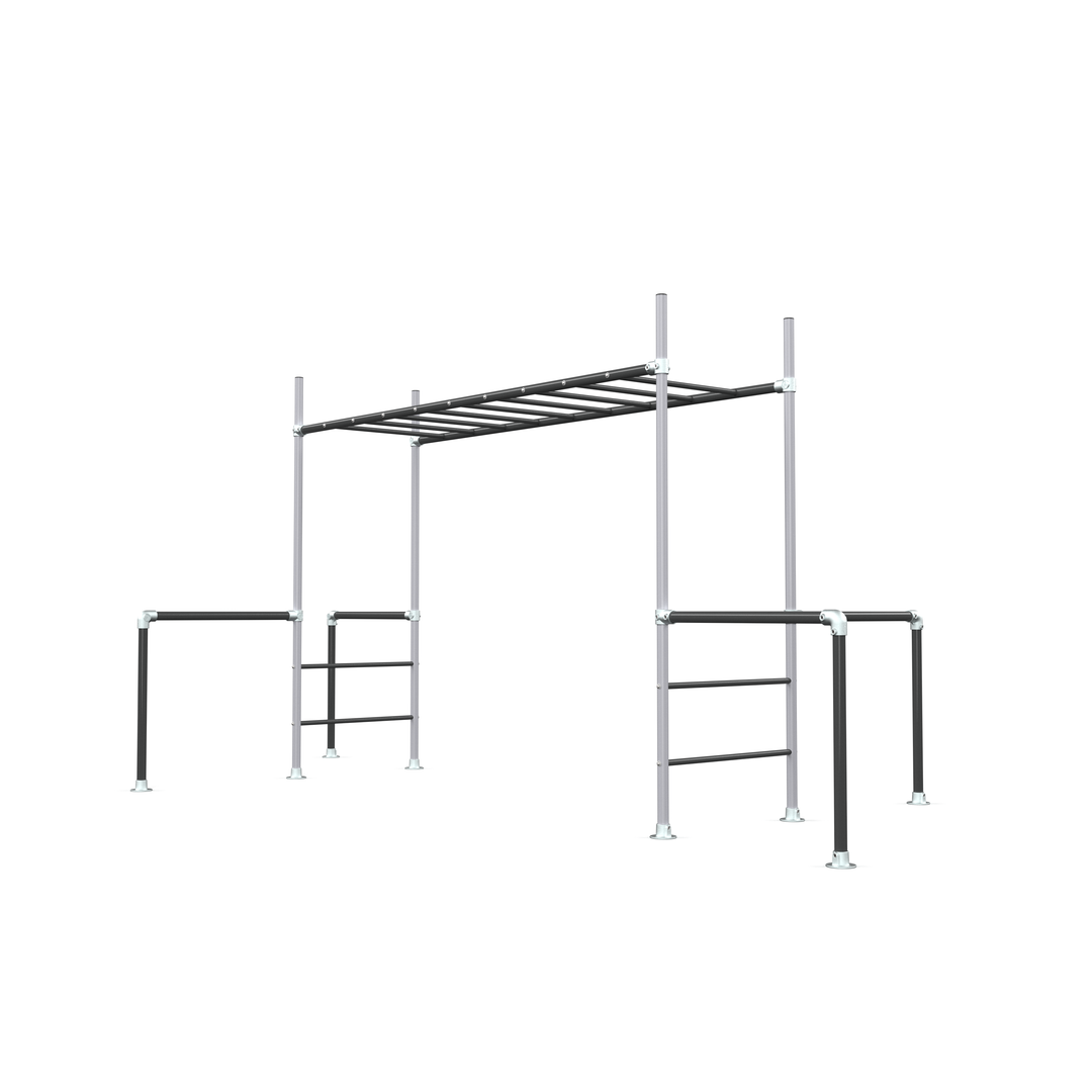 monument grey metal monkey bar climbing frame