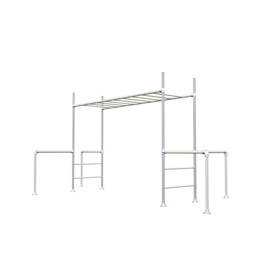 surfmist white metal monkey bar climbing frame