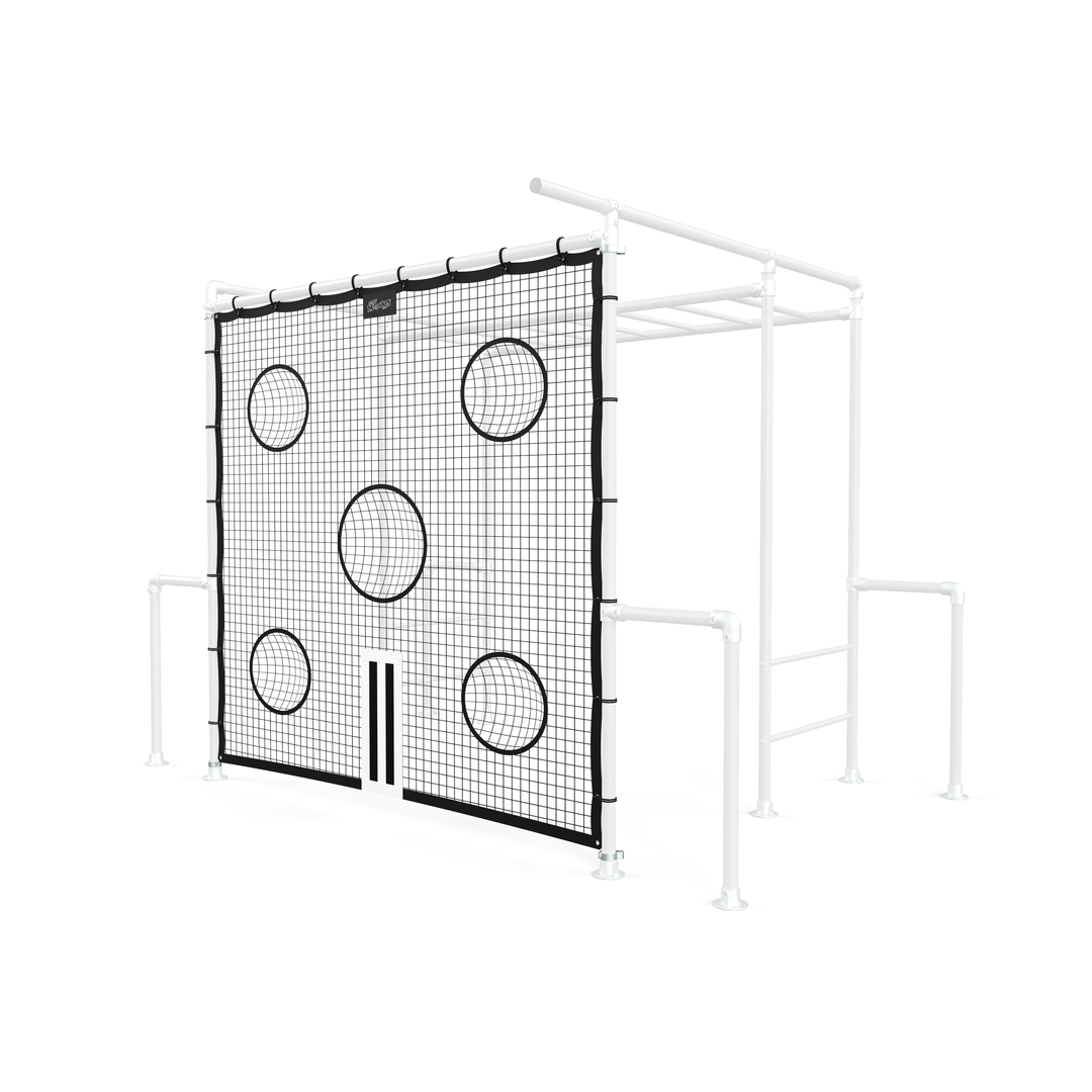Funky Monkey Bars Soccer Net and Cricket Stumps on Cheeky Little Monkey Frame