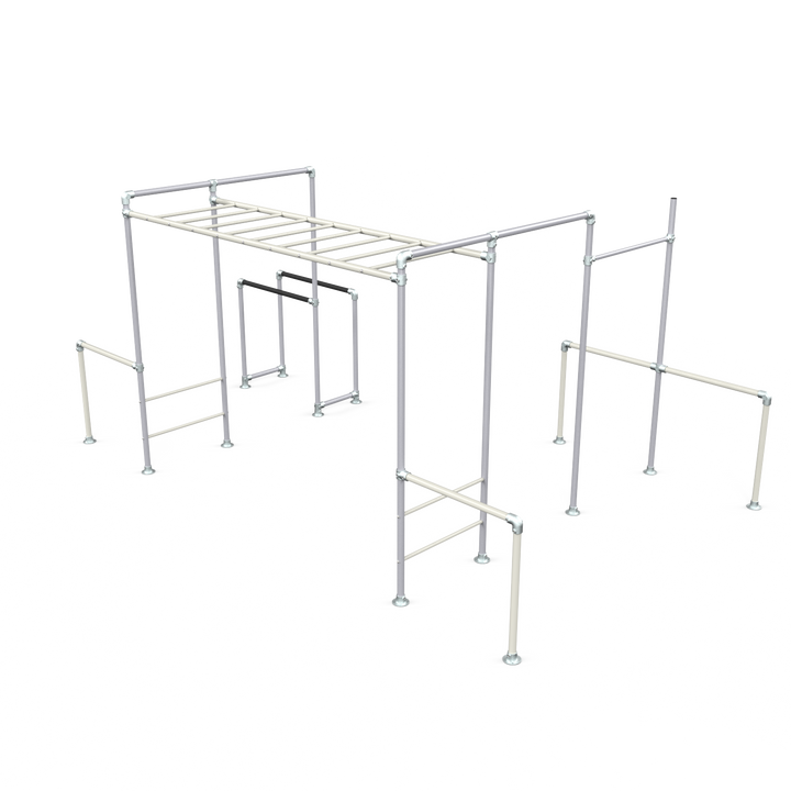 Surfmist Tamarin Plus Base monkey bar frame with gym rings and dip bars