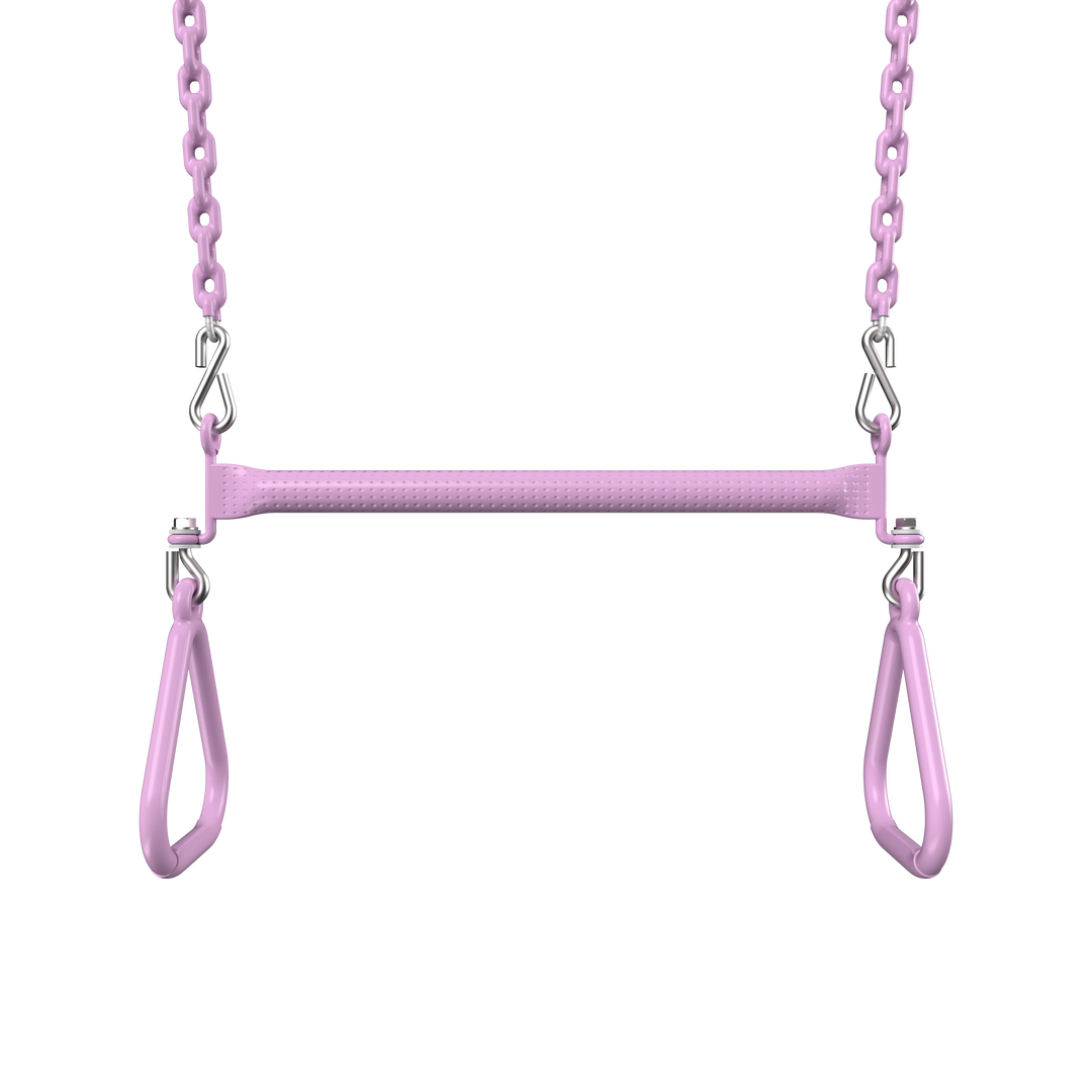 Lilac Funky Monkey Bars Trapeze with metal chains for monkey bars and swing sets