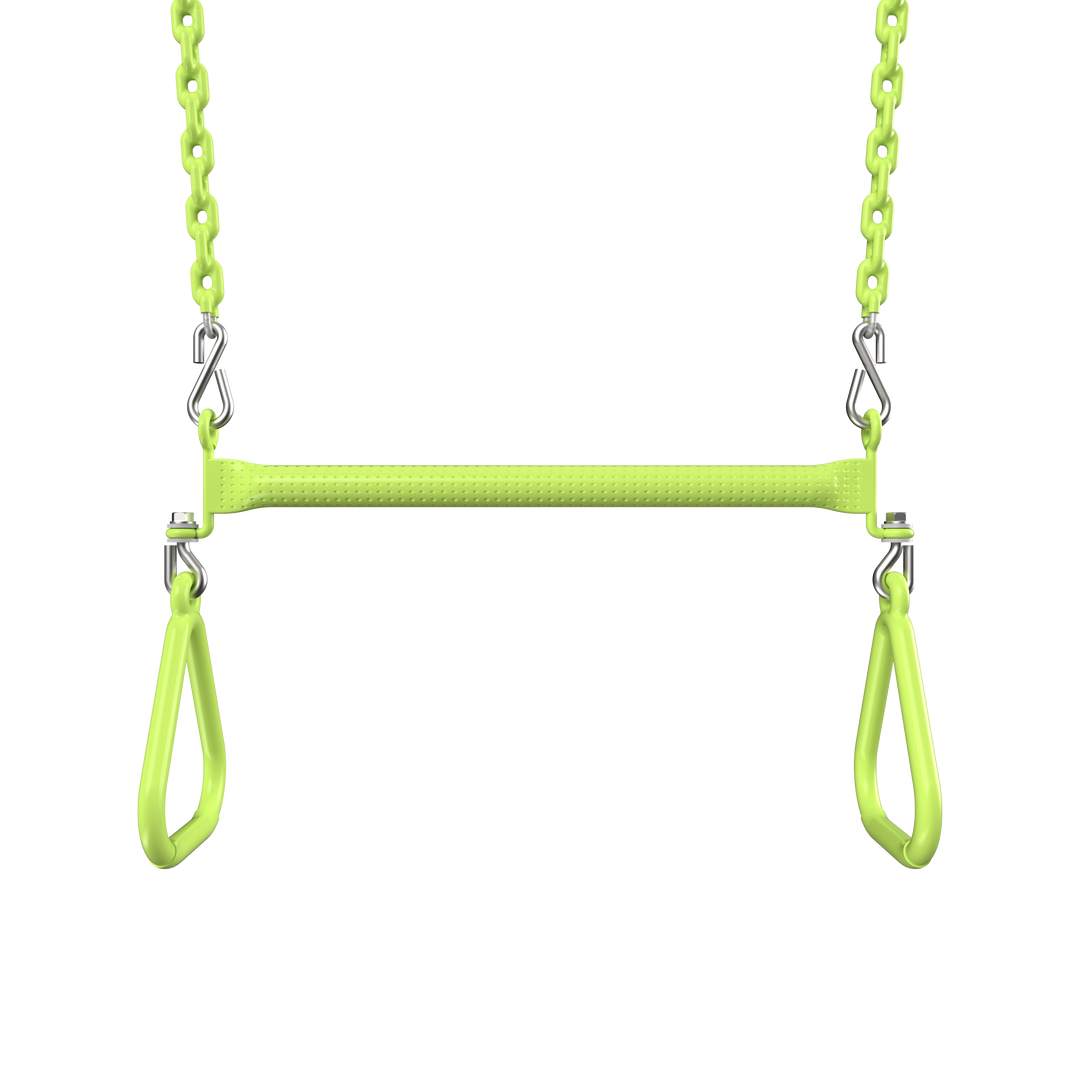 Lime Funky Monkey Bars Trapeze with metal chains for monkey bars and swing sets