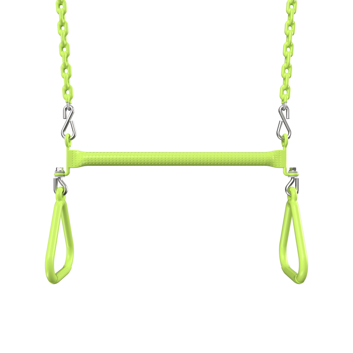 Lime Funky Monkey Bars Trapeze with metal chains for monkey bars and swing sets