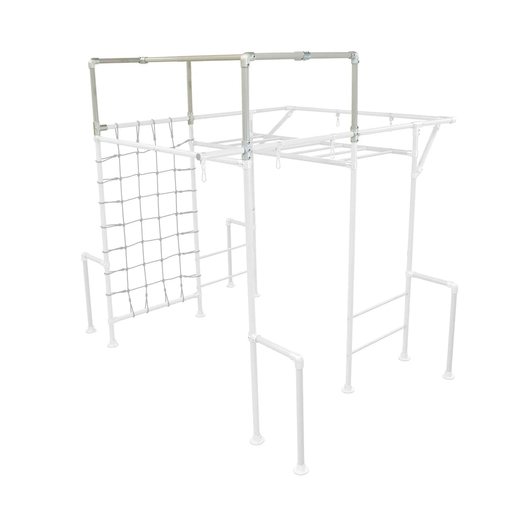 Top Height Extender shown on a Funky Monkey Bars frame with cargo net