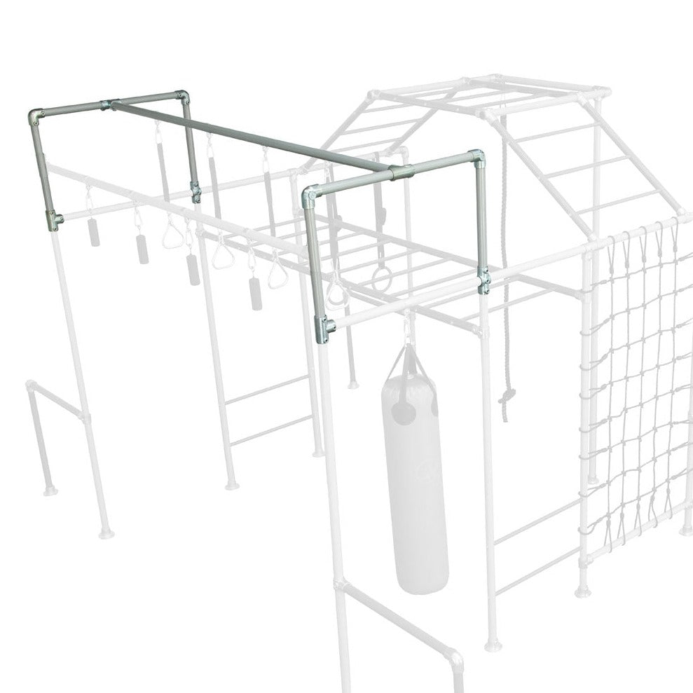 Top Height Extender bars fitted above a Funky Monkey Bars monkey bar frame